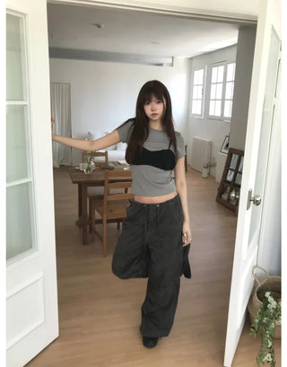 [3 colors] Shirred Wrinkle Bustier