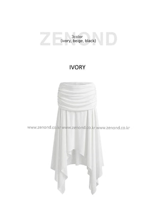 [3 colors] Asymmetrical Layered Midi Skirt