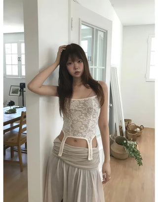 [3 colors] Asymmetrical Layered Midi Skirt