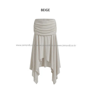 [3 colors] Asymmetrical Layered Midi Skirt