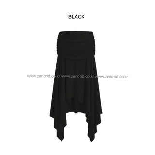 [3 colors] Asymmetrical Layered Midi Skirt