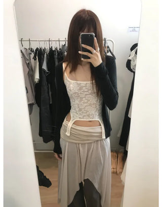 [3 colors] Lace Crop Sleeveless