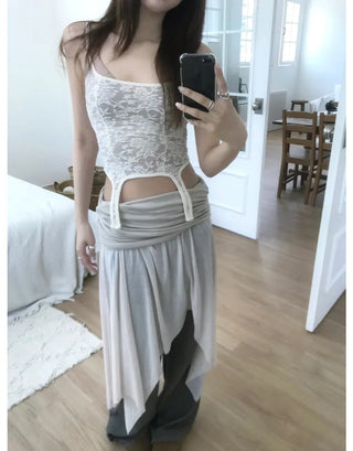 [3 colors] Lace Crop Sleeveless