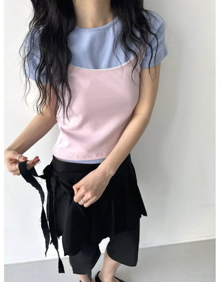 [3 colors] Basic Point T-shirt