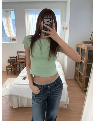 [3 colors] Basic Point T-shirt