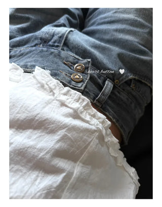 Offset low-rise jeans