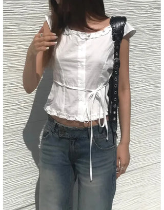[2 colors] Plain blouse