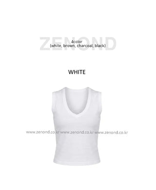 [4color]DEEP V SLEEVELESS