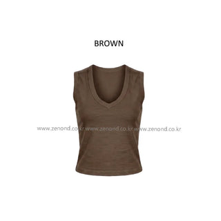 [4color]DEEP V SLEEVELESS