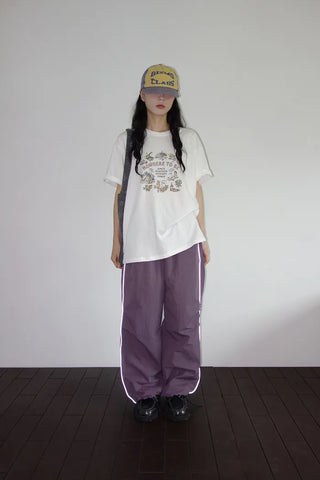 [2 colors] Buslock Color Wide Pants
