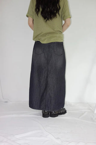 [3 colors] Humo Hudel Denim Long Skirt