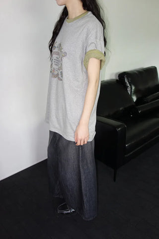 [3 colors] Humo Hudel Denim Long Skirt