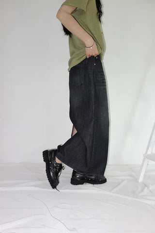 [3 colors] Humo Hudel Denim Long Skirt
