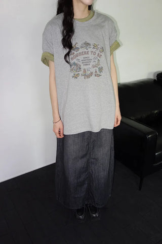 [3 colors] Humo Hudel Denim Long Skirt