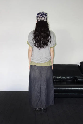 [3 colors] Humo Hudel Denim Long Skirt