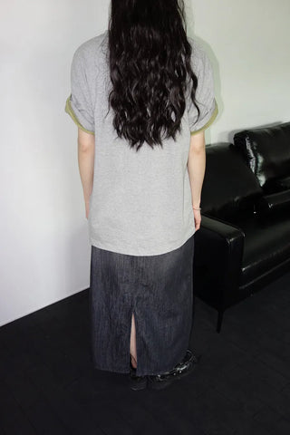 [3 colors] Humo Hudel Denim Long Skirt