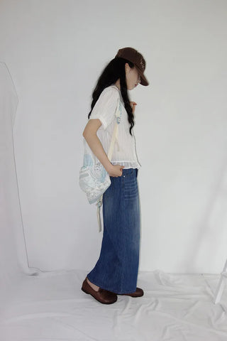 [2 colors] Nino Flake Frill Short-Sleeve Blouse