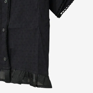 [2 colors] Nino Flake Frill Short-Sleeve Blouse
