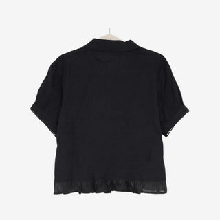 [2 colors] Nino Flake Frill Short-Sleeve Blouse