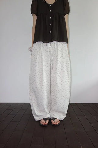 [2 colors] Kirin String Shirring Blouse