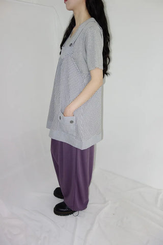 [3 colors] Amuse Check Suspender Mini Dress