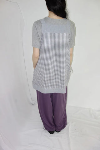 [3 colors] Amuse Check Suspender Mini Dress