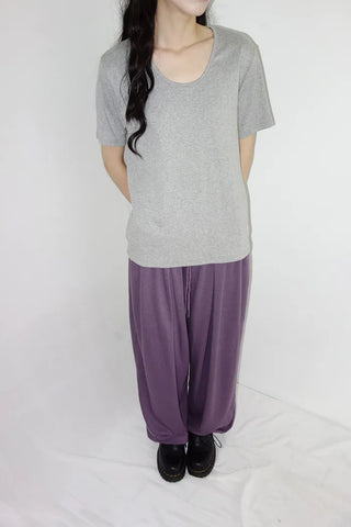 [4 colors] Prev Patch Banding Wide Pants