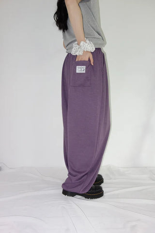 [4 colors] Prev Patch Banding Wide Pants