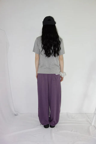 [4 colors] Prev Patch Banding Wide Pants