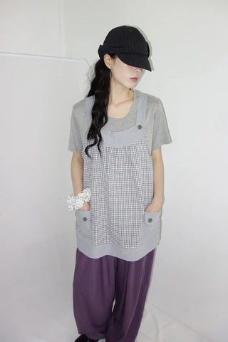 [4 colors] Prev Patch Banding Wide Pants
