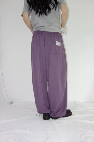 [4 colors] Prev Patch Banding Wide Pants