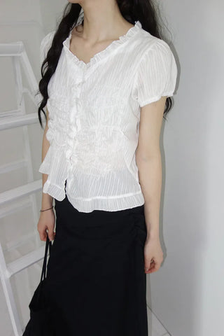 Raya Shirring Frill Blouse