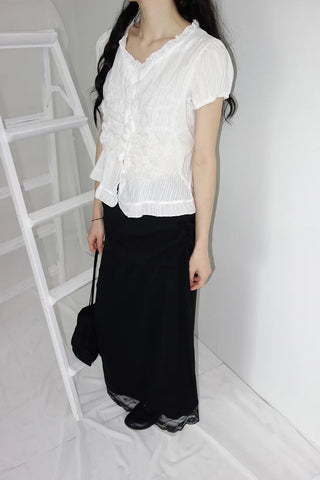 Raya Shirring Frill Blouse