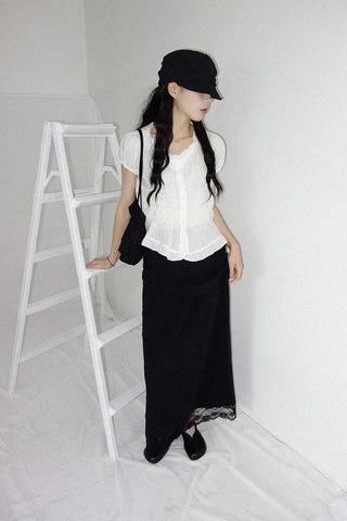 Raya Shirring Frill Blouse