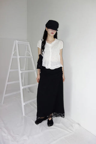 Carody Layered Lace Long Skirt