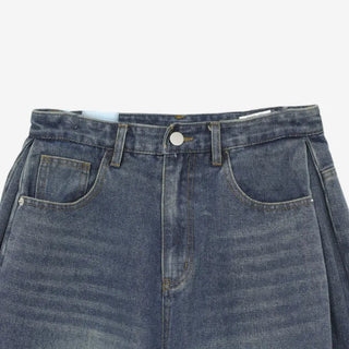 [3 colors] Mute Denim Beaded Bermuda Shorts