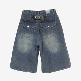 [3 colors] Mute Denim Beaded Bermuda Shorts