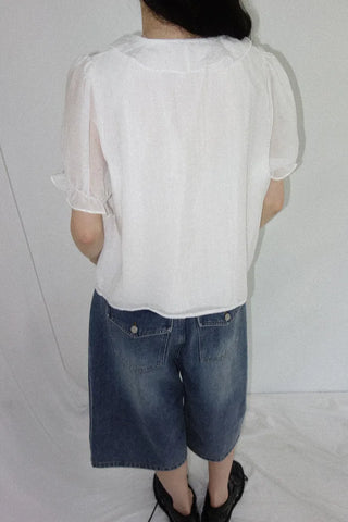 [3 colors] Mute Denim Beaded Bermuda Shorts