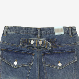 [3 colors] Mute Denim Beaded Bermuda Shorts