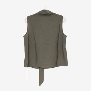 [3 colors] Sleeveless tie-ribbon blouse