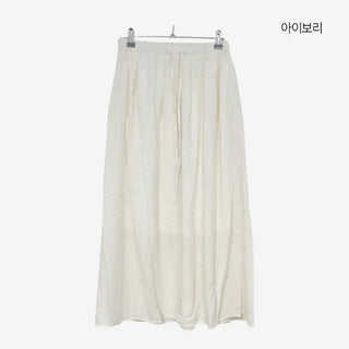 [4 colors] Line Banding Long Skirt