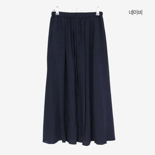 [4 colors] Line Banding Long Skirt