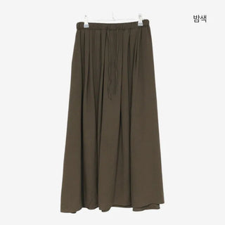 [4 colors] Line Banding Long Skirt