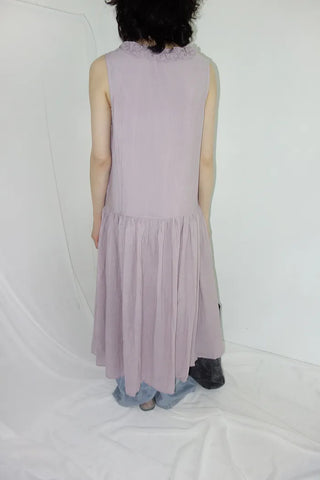 [2 colors] Vanilla Frill Sleeveless Long Dress