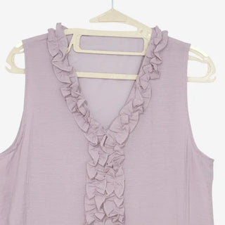 [2 colors] Vanilla Frill Sleeveless Long Dress