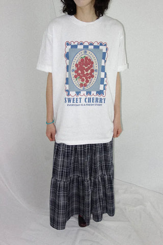 [3 colors] Lacu Check Cantilever Long Skirt