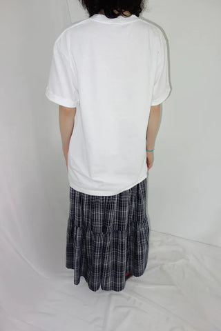 [3 colors] Lacu Check Cantilever Long Skirt