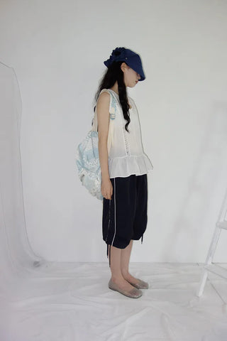 [2 colors] Park V-neck frill blouse