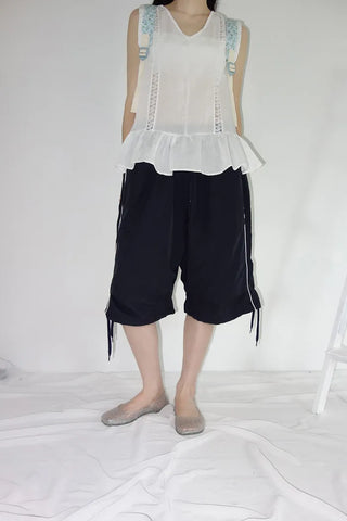 [2 colors] Park V-neck frill blouse