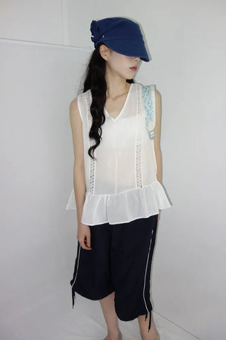 [3 colors] String Track Bermuda Pants